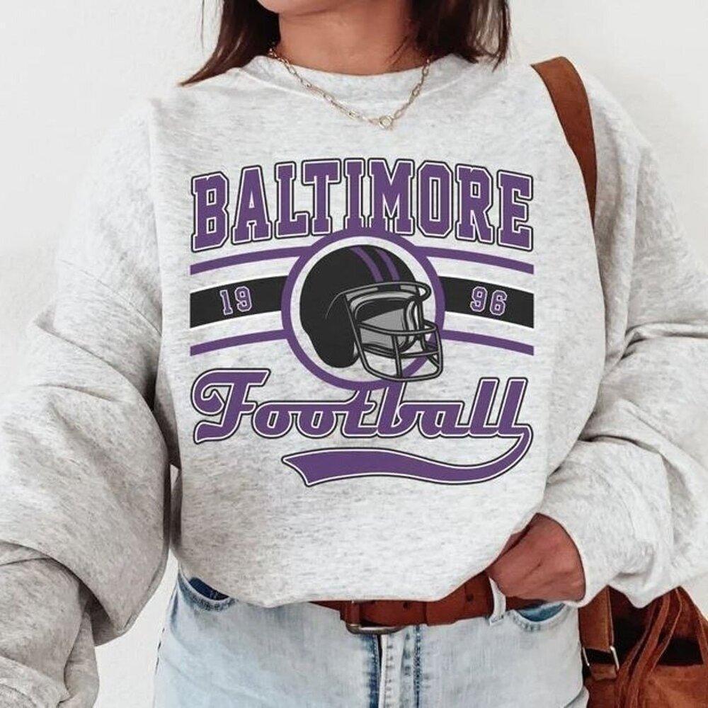 Baltimore Football Sweatshirt Retro Ravens Nfl Crewneck Fan Gift 05